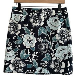 Loft Floral Print A-Line Skirt Vacation Resortwear Boho Casual Women Size 2
